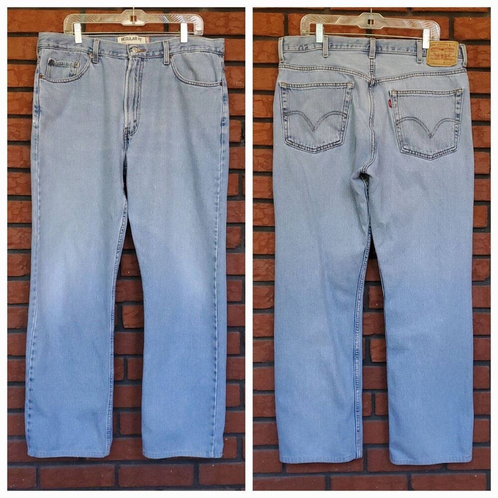 Y2K Levis 505 Regular Fit Measures 37x30 Hemmed 2000s Blue Medium Light Wash